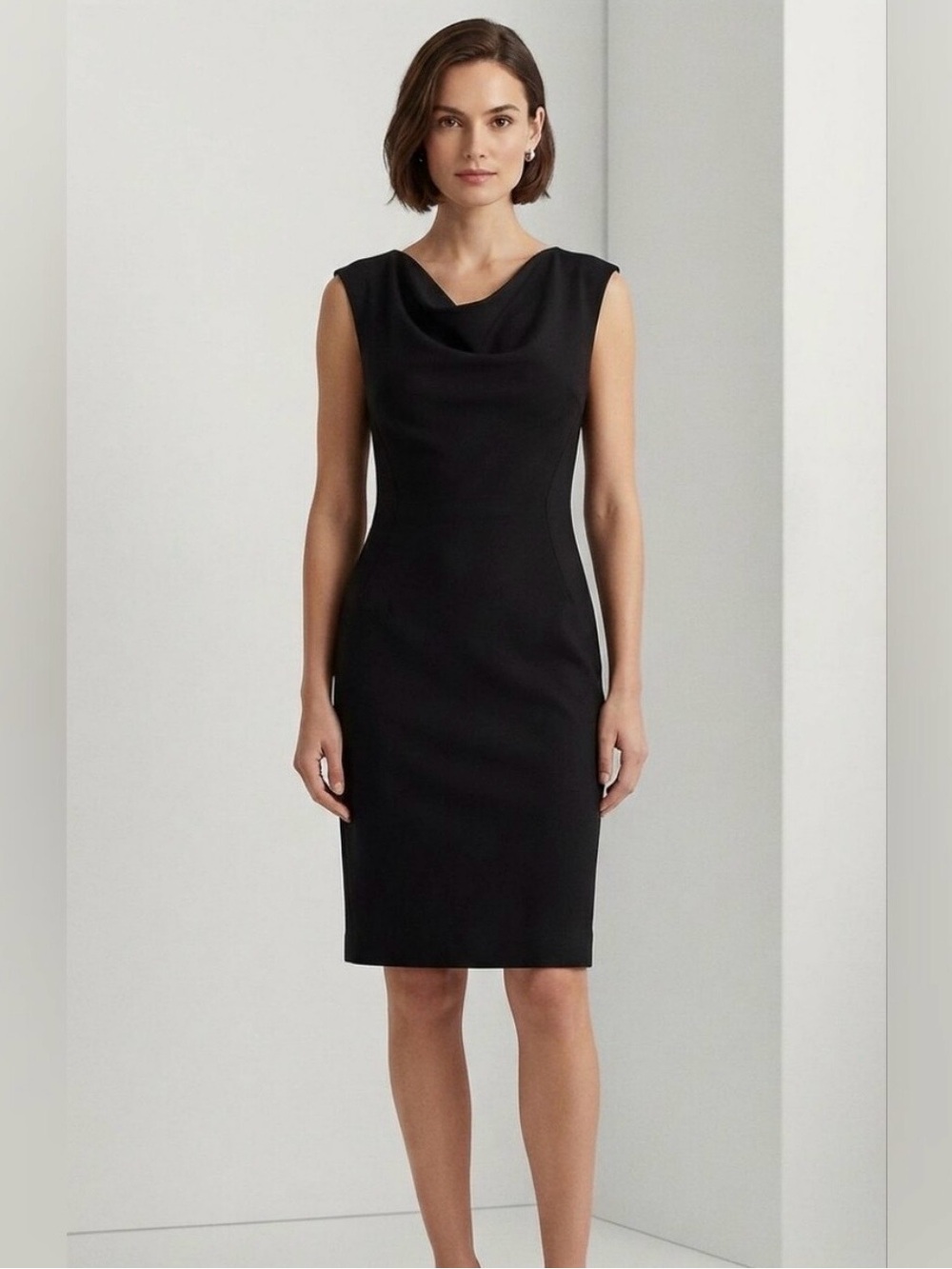 Banana Republic Black Cowl Neck Sheath Dress - Women Size XXS
